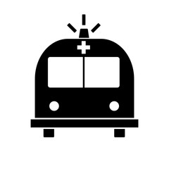 Front of simple shape  ambulance, vector illustration