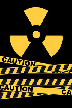 Radioactive warning poster, vector illustration