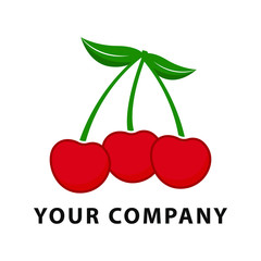 cherry fruit, cherry logo on white background