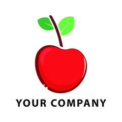 cherry fruit, cherry logo on white background