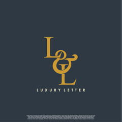 Obraz premium Initial letter L & L LL luxury art vector mark logo, gold color on black background.