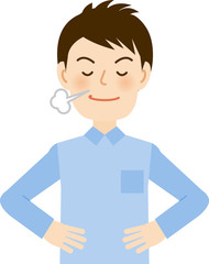 いばる若い男性