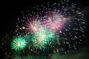 fireworks in the night sky