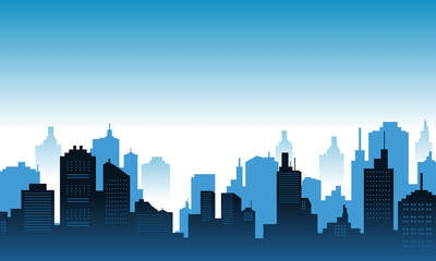 Naklejka premium Background in the downtown with blue sky