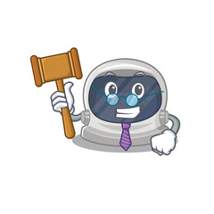 A humble judge of astronaut helmet cartoon character design wearing glasses