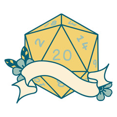 natural twenty D20 dice roll illustration