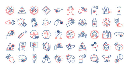 bundle of stop covid19 icons