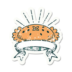 grunge sticker of tattoo style amazing pie