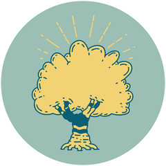 icon of tattoo style tree