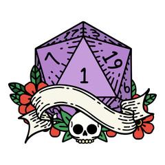 natural one d20 dice roll illustration