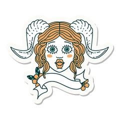 tiefling character face  sticker