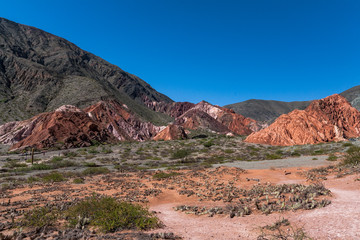colorful mountains and town purmamarca northern argentina 