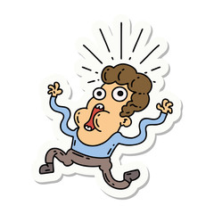 sticker of tattoo style frightened man