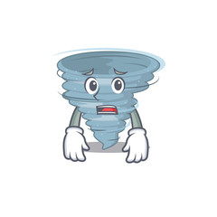 Cartoon design style of tornado showing worried face