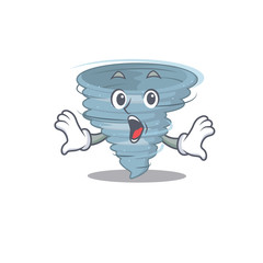Cartoon design style of tornado has a surprised gesture
