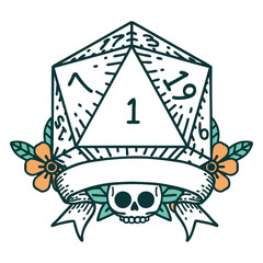 natural one d20 dice roll illustration