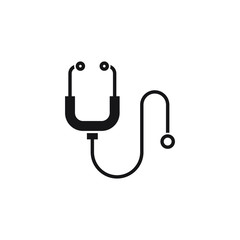stethoscope vector glyph isolated on white background