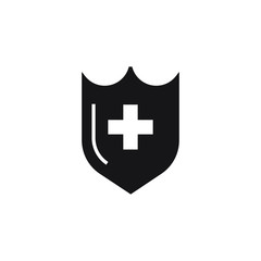 Obraz premium medical shield vector glyph isolated on white background