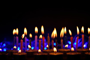 burning candles in the church