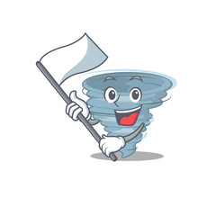 A nationalistic tornado mascot character design with flag