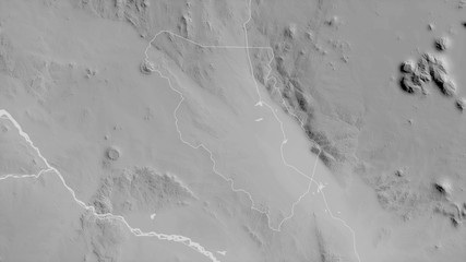 Chikwawa, Malawi - outlined. Grayscale