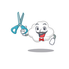 Sporty white cloud cartoon character design with barber