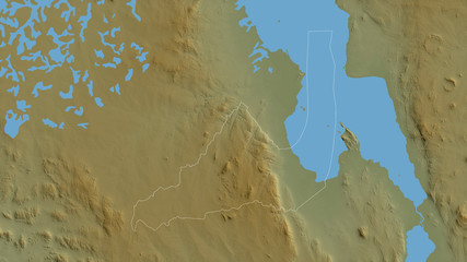 Dedza, Malawi - outlined. Physical