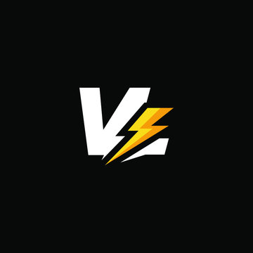 Initial Letter VL with Lightning