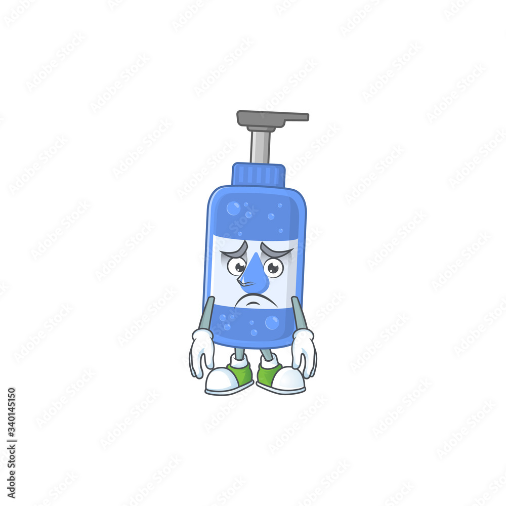 Canvas Prints Cartoon picture of handsanitizer with worried face