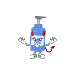 A picture of devil handsanitizer cartoon character design
