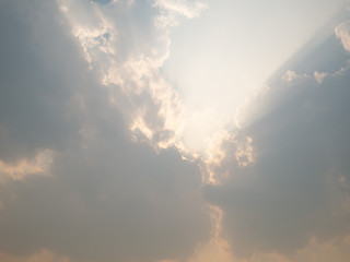 Naklejka na ściany i meble Clouds in the clear sky in Asia's summer season