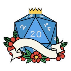 natural twenty D20 dice roll illustration