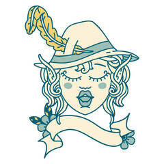 elf bard character face illustration