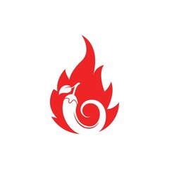 Chili burning fire concept  logo icon vector illustration design