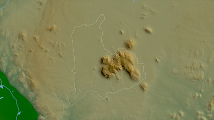 Mulanje, Malawi - outlined. Physical