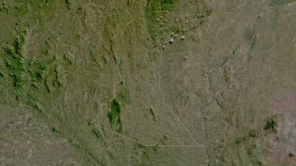 Mwanza, Malawi - outlined. Satellite