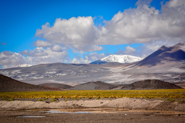 snowy mountain on the route to the andes