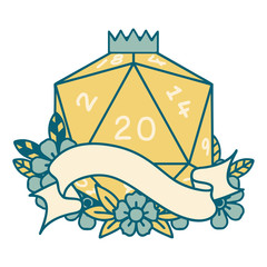 natural twenty D20 dice roll illustration