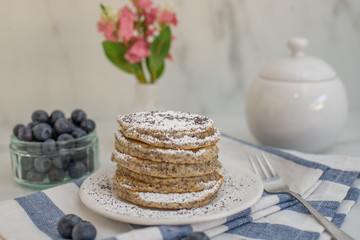 Homemade pancakes with poppy seeds