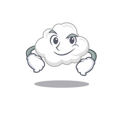 Obraz premium A mascot design of white cloud having confident gesture