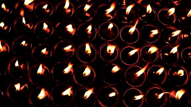 traditional religious oil lamp many lightened for almighty god