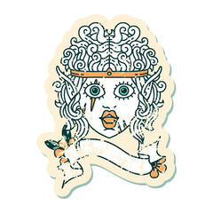 elf barbarian character face illustration