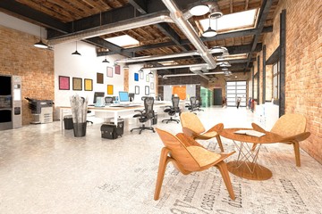 3d render of modern working space interior office