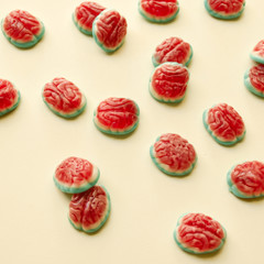 Flat lay image of sweets/lollies/candies. Perfect for lolly shop, candy shop, sweets shop.