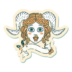 tiefling character face  illustration