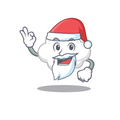 White cloud Santa cartoon character with cute ok finger
