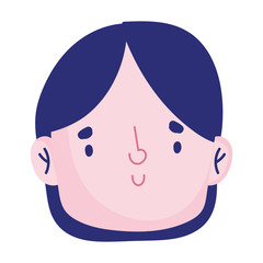 young man face cartoon character isolated icon design