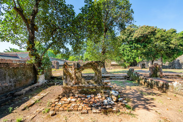 Fototapeta na wymiar Aerial view of Vietnam ancient Tu Duc royal tomb and Gardens Of Tu Duc Emperor near Hue, Vietnam. A Unesco World Heritage Site