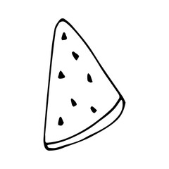  Collection of fruits and berries in doodle style. Decorative retro style farm collection product for restaurant menu, market label. Vector doodle illustration in black isolated on white background.