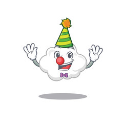 cartoon character design concept of cute clown white cloud